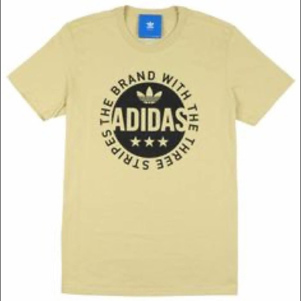 Adidas Circle Star Logo Tee Sand Small NWT
